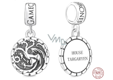 Charm Sterling silver 925 Game of Thrones coat of arms of Targarien, pendant on a movie bracelet