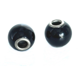 Agate black, bead natural stone, gives courage and strength