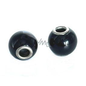 Agate black, bead natural stone, gives courage and strength
