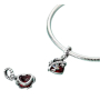 Charm Sterling Silver 925 Christmas Heart, Pendant for Christmas Bracelet