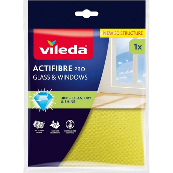 Vileda Mikro Actifibre Window Cloth 32 x 34.5 cm, 1 piece