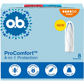 O.B. ProComfort Tampons Super 8 Pieces