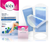 Veet Easy-Gel Body and legs depilatory wax strips for sensitive skin 40 pieces + Perfect Finish wipes for final care 4 pieces