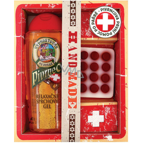 Bohemia Gifts Pivrnec Pivrncova 1st aid after the party Shower gel 300 ml + Toilet soap 35 g, cosmetic set