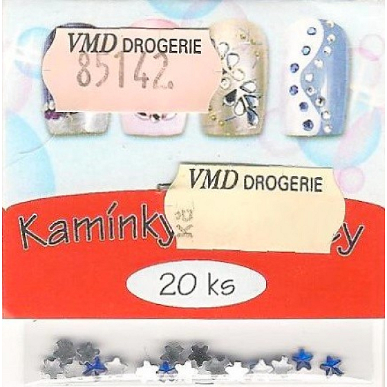 Professional nail decorations rhinestones stars dark blue 20 pieces