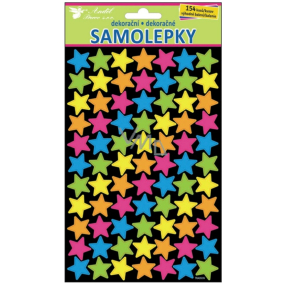 Neon star stickers 25 x 14 cm 154 pieces