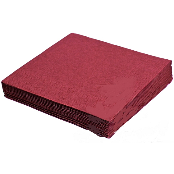 Gastro Paper napkins 2 ply 33 x 33 cm 50 pieces of colored burgundy