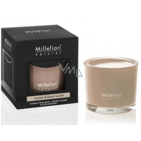 Millefiori Milano Natural Incense & Blond Woods - Incense and Light wood Scented candle burns for up to 60 hours 180 g