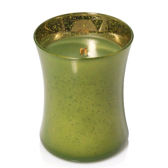 WoodWick Evergreen - Scent of needles scented candle with wooden wick and lid glass medium 275 g Festine Joy limited 2018