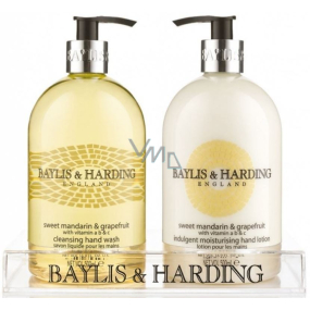 Baylis & Harding Tangerine and Grapefruit liquid soap dispenser 500 ml + hand milk dispenser 500 ml, cosmetic set