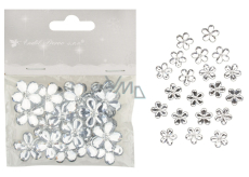 Self-adhesive flowers white 2 cm 20 pieces