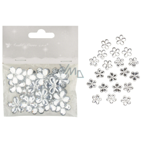 Self-adhesive flowers white 2 cm 20 pieces