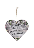 Bohemia Gifts Wooden decorative heart with print - Mr. teacher, thank you 12 cm