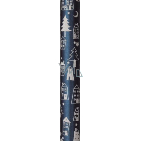Zöwie Gift wrapping paper 70 x 150 cm Christmas Nordic Light blue with white houses and trees