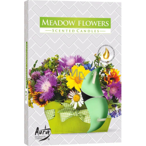 Bispol Aura Meadow Flowers - Meadow flowers fragrant tea candles 6 pieces