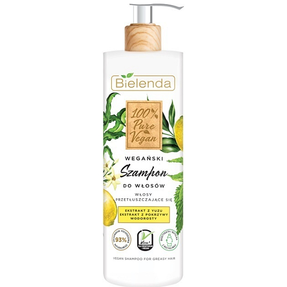 Bielenda 100% Pure Vegan Yuzu + Nettle shampoo for normal to oily hair 400 g