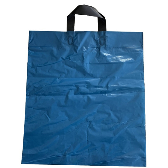 Plastic bag blue with handle 36 x 45 cm