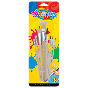 Colorino Brush with wooden handle 8 pieces