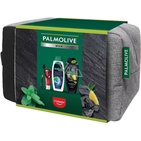 Palmolive Men Detoxifying 3in1 shower gel and shampoo 500 ml + Anti-Dandruff shampoo 350 ml + Colgate Max White Charcoal whitening toothpaste 75 ml + toothbrush + cosmetic bag, cosmetic set for men