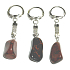 Obsidian Moka keychain pendant natural stone approx. 10 cm 1 piece, rescue stone