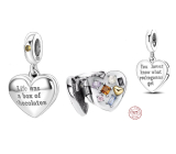 Sterling silver 925 You never know what you're going to get - heart shaped chocolate box, candy box, openable birthday bracelet pendant