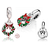Sterling silver 925 Christmas wreath, Christmas bracelet pendant