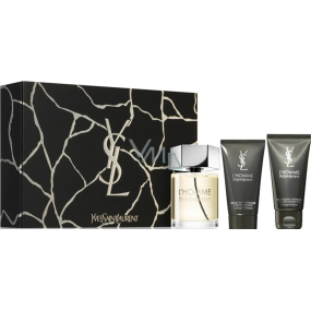 Yves Saint Laurent L Homme Eau de Toilette 100 ml + Shower Gel 50 ml + After Shave Balm 50 ml, gift set for men