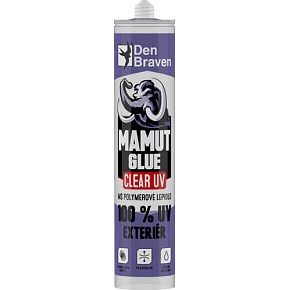 Den Braven Mamut Glue Clear 100 % UV Exterior transparent adhesive, 290 ml Den Braven Mamut Glue Clear 100 % UV Exterior transparent adhesive, 290 ml
