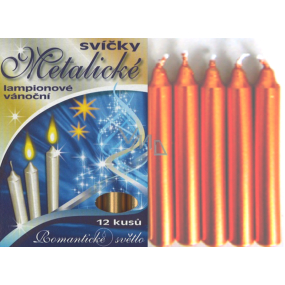 Romantic light Christmas candles box burning 90 minutes metallic copper 12 pieces