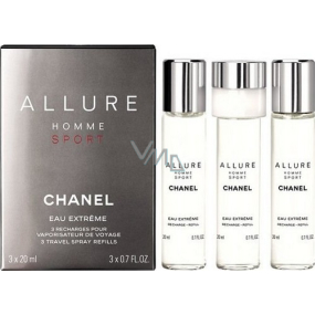 Chanel Allure Homme Sport Eau Extreme Eau de Parfum Refill for Men 3 x 20 ml