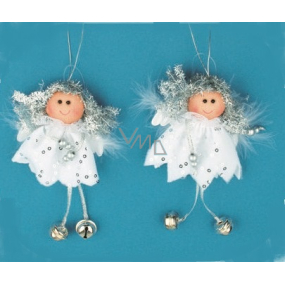 Silver angel with bells for hanging 14 cm 1 piece