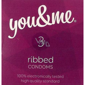 You & Me Ribbed knurled lubricated condom 3 pieces