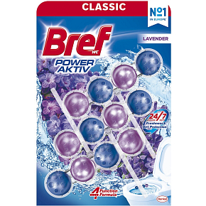 Bref WC Power Activ Lavender, WC balls, 3 × 50 g
