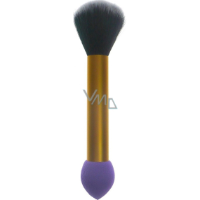 Jiajun Cosmetic brush with synthetic bristles and foam sponge double-sided golden purple 16 cm