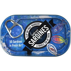 If Tin of Sardines Page Markers Book Bookmarks 50 Sardines 45 x 0.5 x 20 mm