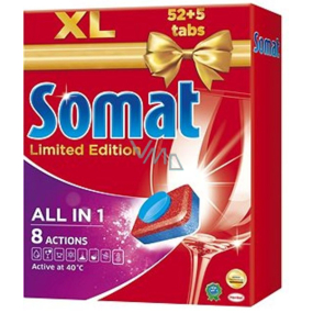 Somat All In 1 8 Actions tablets in the dishwasher do not contain phosphates, enriched with the strength of citric acid 52 + 5 pieces