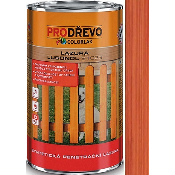Colorlak Lazura Lusonol S1023 synthetic penetration glaze Red cherry 0.9l