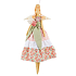 Pink fabric angel with greenish ribbon 47 cm