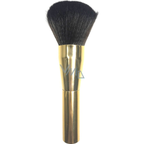 Cosmetic brush with synthetic bristles for powder gold handle dark brown hair 15,5 cm 066