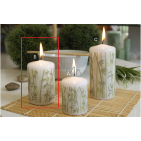 Lima Bamboo Candle White Cylinder 60 x 90 mm 1 piece