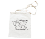 Bohemia Gifts Canvas Bag with World Map Print 42 x 38 cm