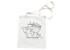 Bohemia Gifts Canvas Bag with World Map Print 42 x 38 cm