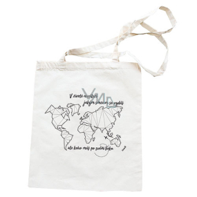 Bohemia Gifts Canvas bag with print World map 42 x 38 cm