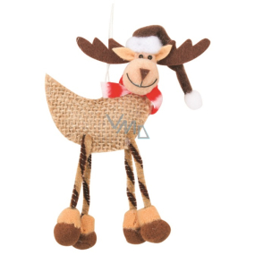 Jute reindeer for hanging 11 cm