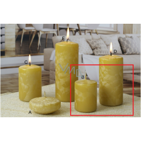 Lima Ice candle gold cylinder 50 x 70 mm 2 pieces