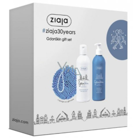 Ziaja GdanSkin Glycerin Bath and Shower Gel 300 ml + Illuminating Body Balm 300 ml + Bath Sponge, Cosmetic Set