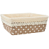 Fabric basket with lace and polka dots 15.5 x 15.5 x 6 cm