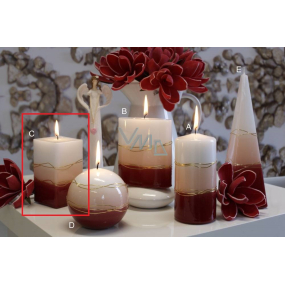 Lima Verona burgundy candle prism 65 x 120 mm 1 piece