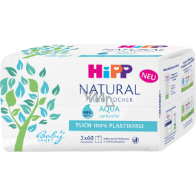 HiPP Babysanft Natural Aqua cleaning wet wipes without plastics for children 2 x 60 pieces