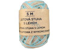 Albi Jute ribbon Natural with blue border 5 m